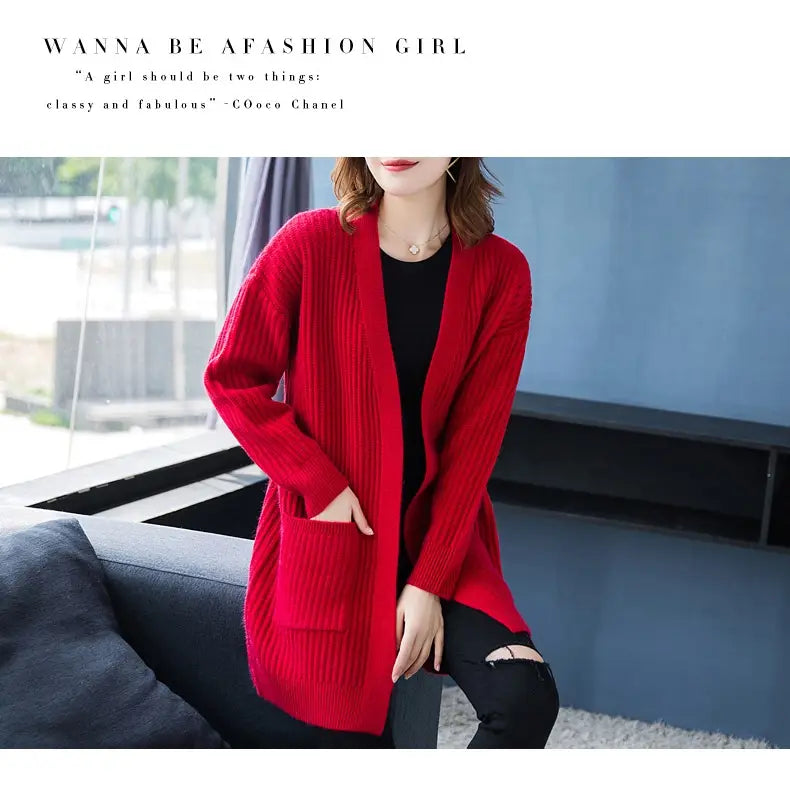 Loose Knitted Shawl Versatile Sweater Coat Women’s