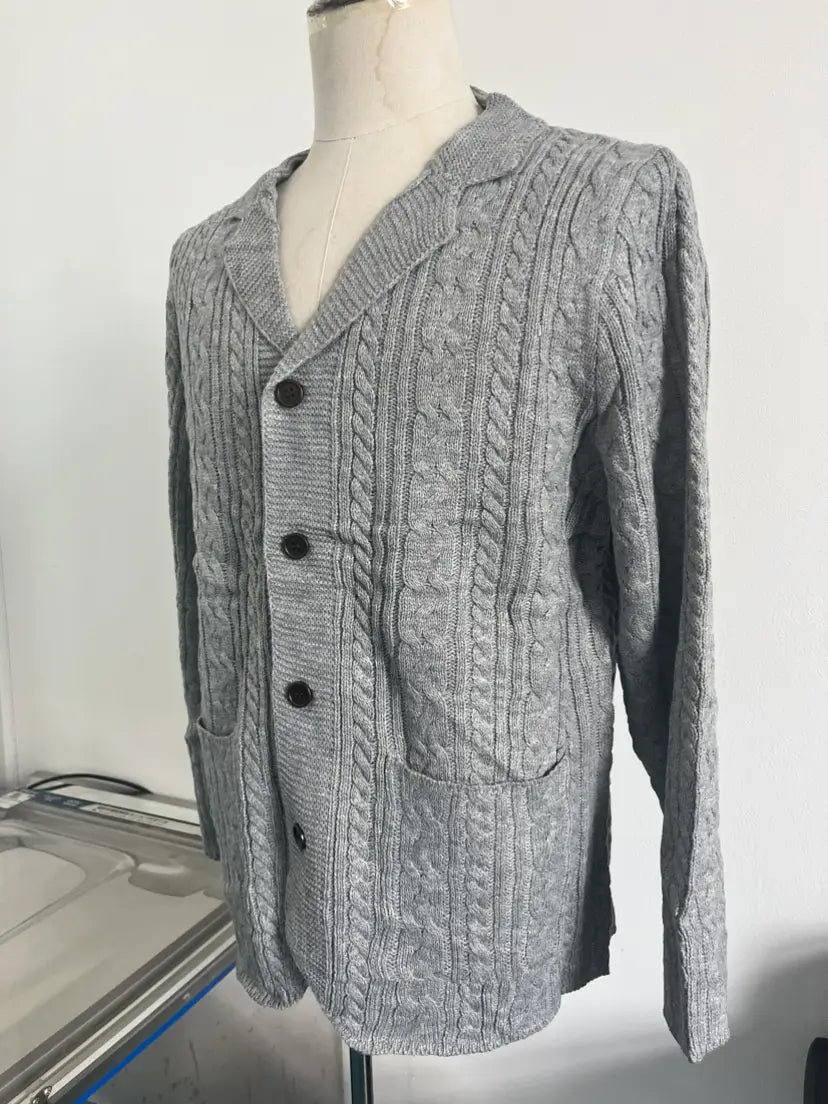 Men’s Casual Long Sleeve Lapel Pocket Sweater