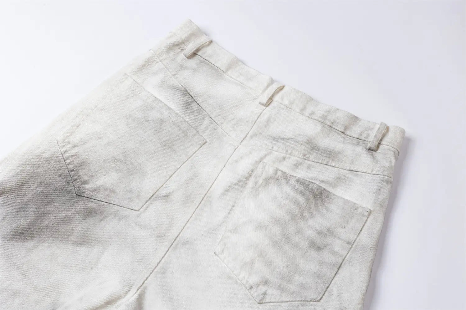 Washed Old Color Pleated Stitching Straight Cargo Loose Trousers