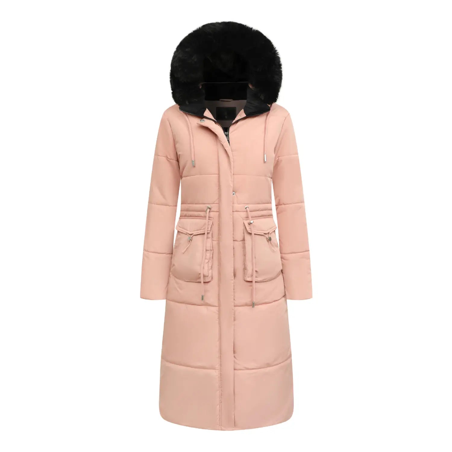 Women’s Cotton Jacket Drawstring Cinched Hoodie Fleece-lined Warm