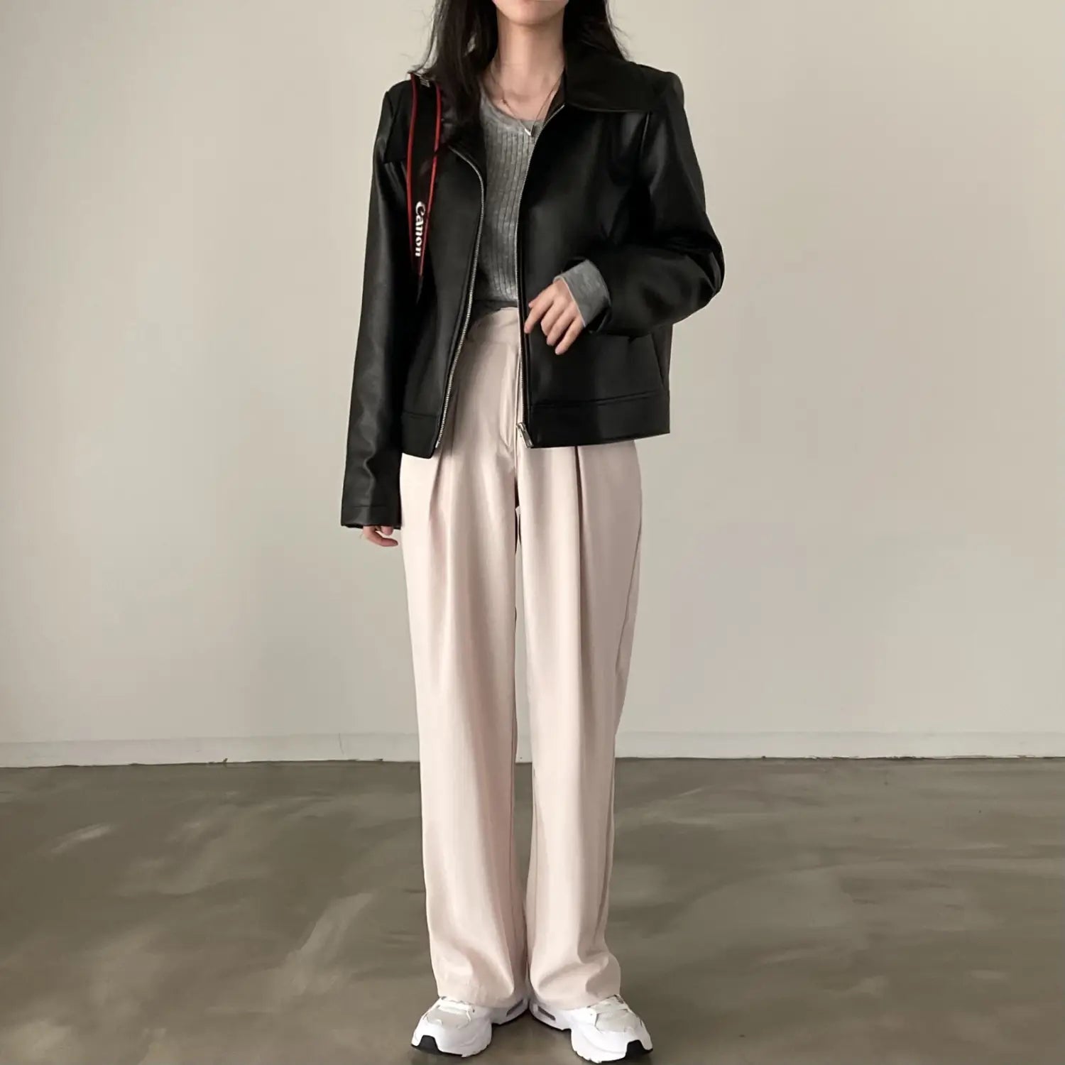 Handsome Cool Girl Versatile Motorcycle Jacket