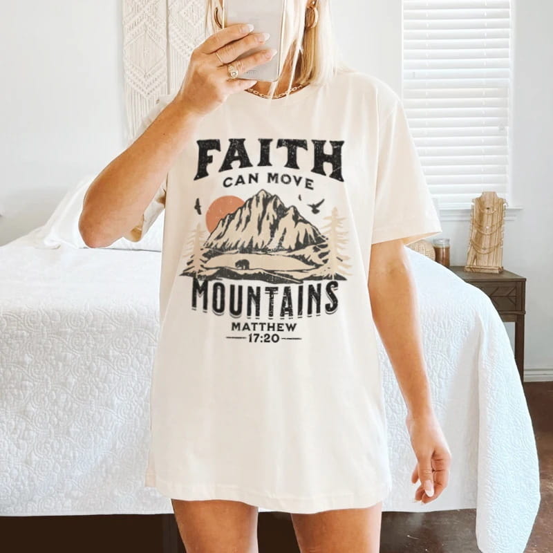 European And American Retro Printed Foreign Trade T-shirt Cute Solid Color