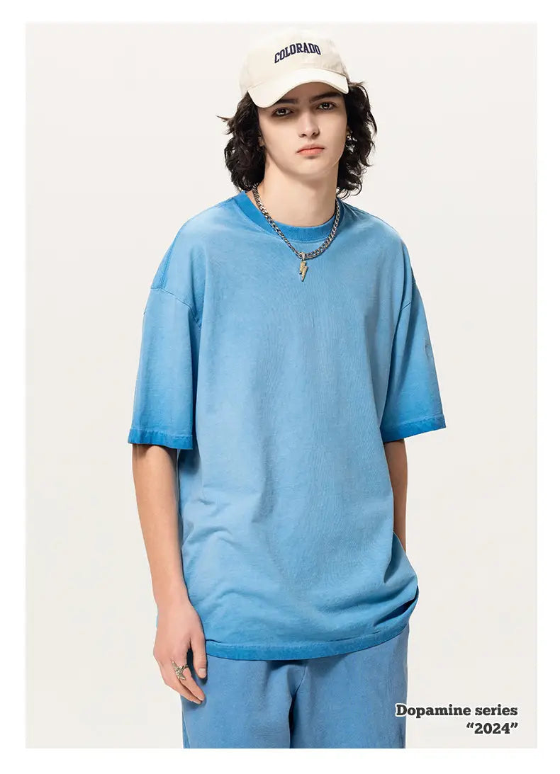 Street Dopamine Pure Cotton Washed Old Short Sleeve