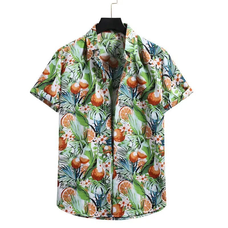 Men’s Shirt Hawaiian Lapel Short Sleeves