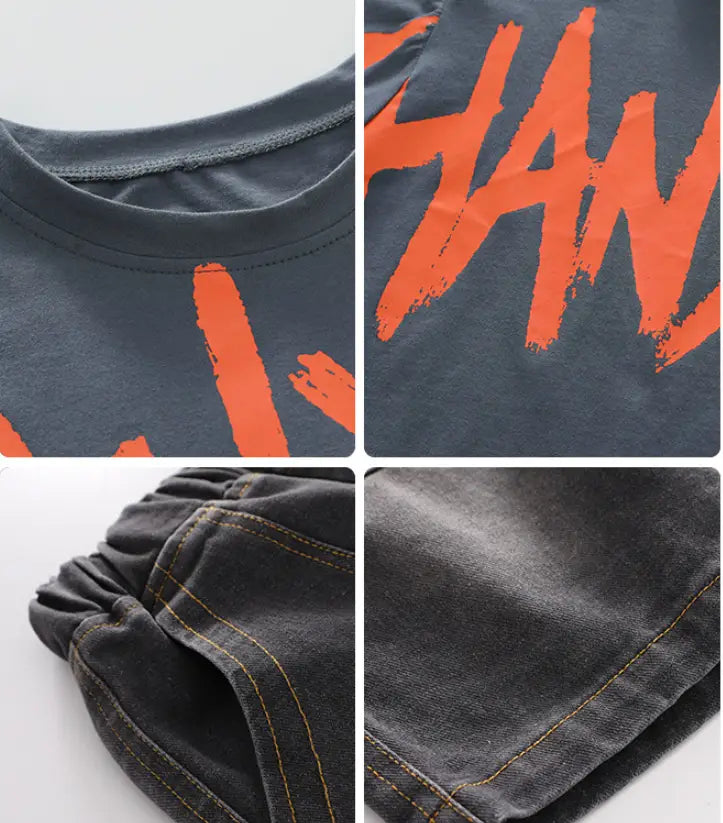 Big Boy’s Short Sleeve Suit T-shirt Trendy
