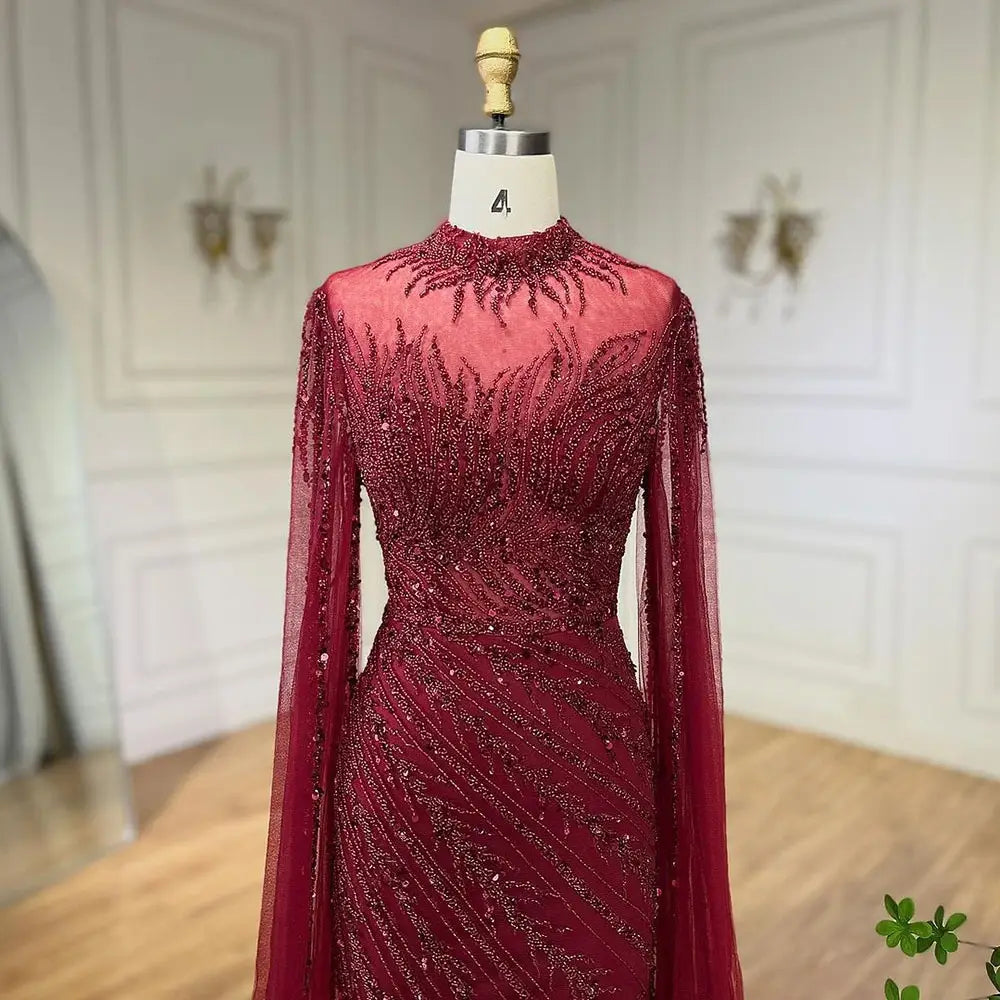 Elegant Flying Sleeves High-end Elegant Fishtail Banquet Host Dress