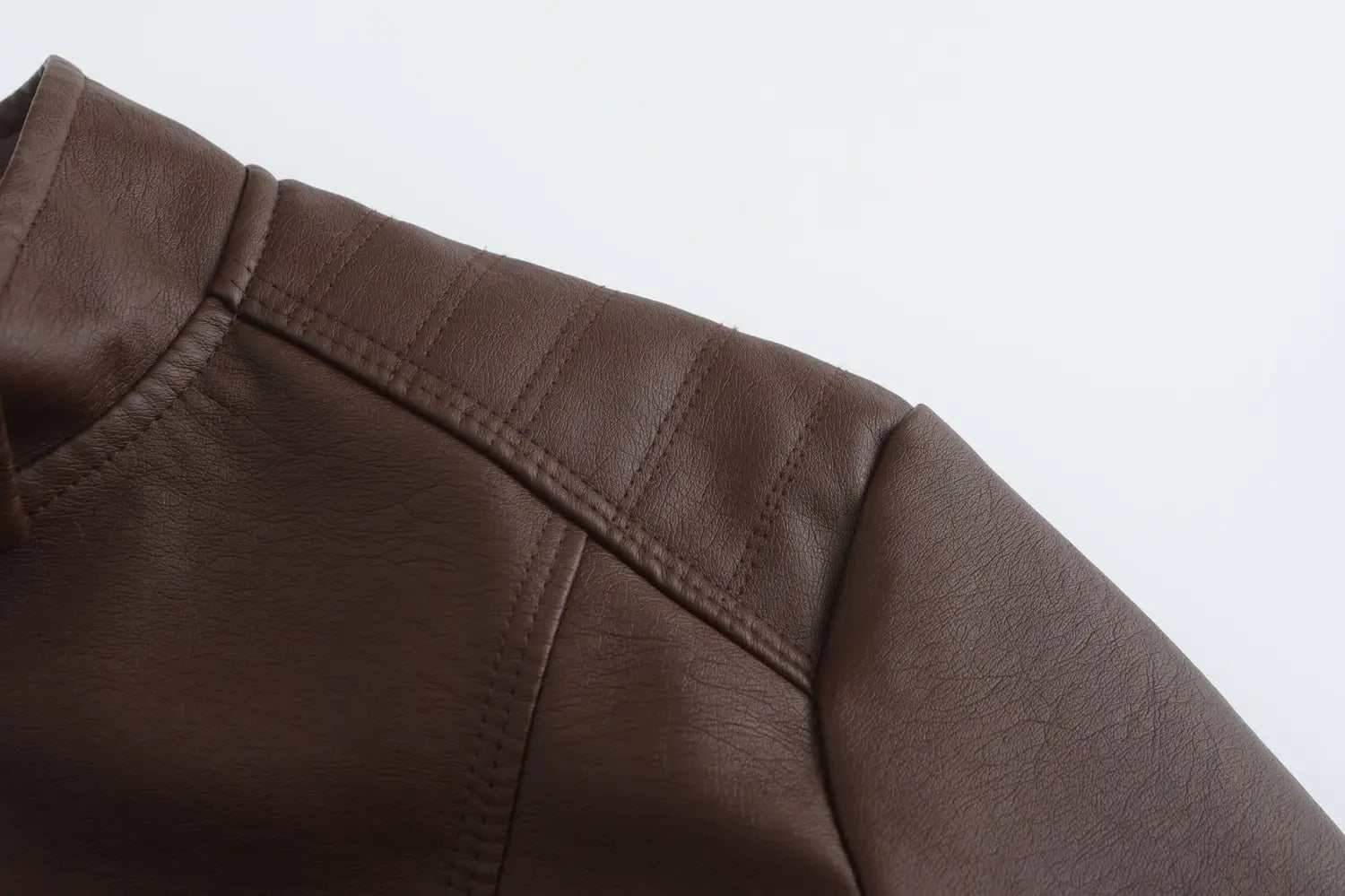 Women’s Short Slim-fit Leather Coat