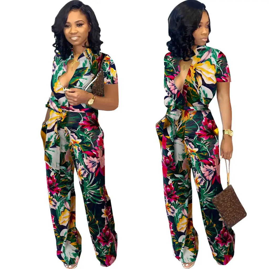 European And American Fashion Denim Jumpsuit