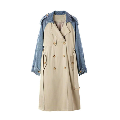 Over-The-Knee Windbreaker Women’S Mid-Length Loose Waist Casual Coat Jacket Trend