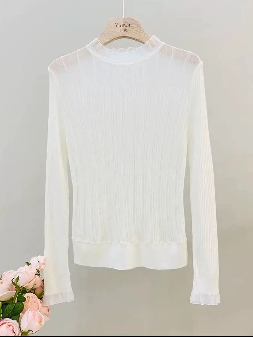 French Chic Small Top Lace Bottoming Shirt For Women