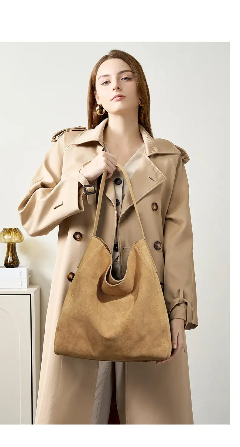 Ebony Brown Layer Suede Luxury Fashion Bag