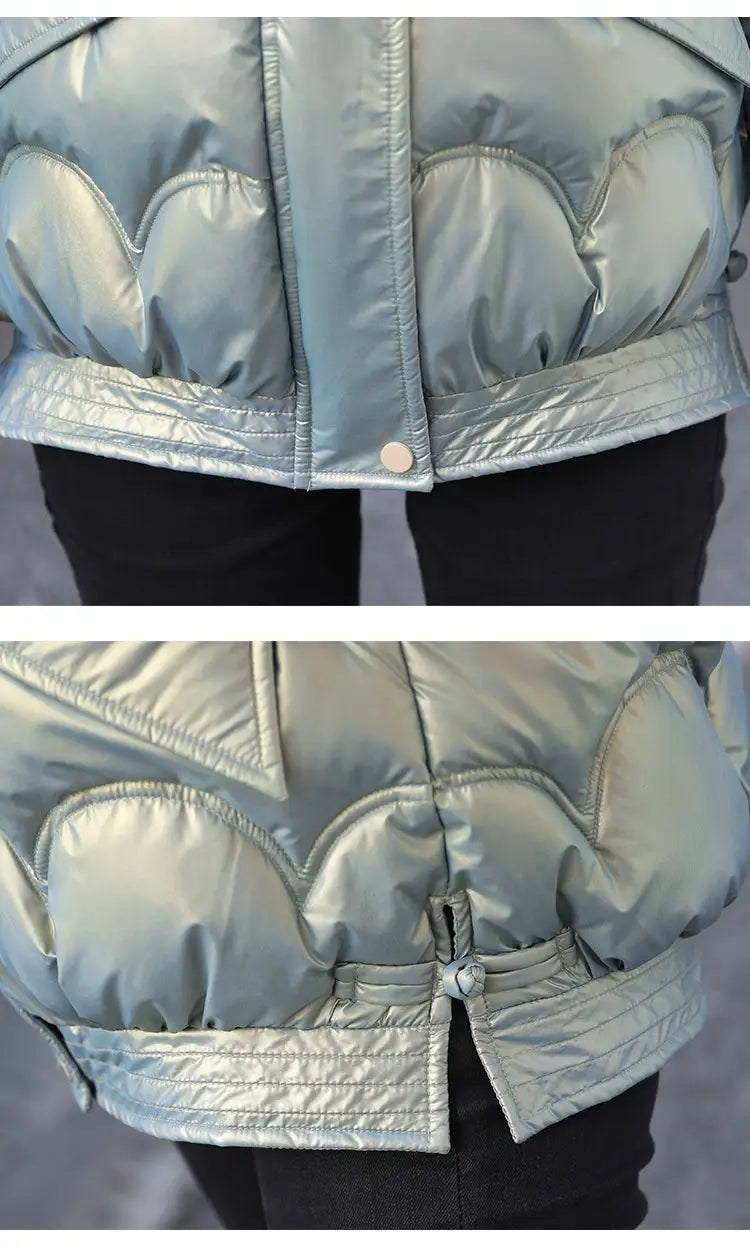 Women’s Cotton-padded Coat Korean Style Quilted Jacket Stand Collar Cotton-padded Jacket