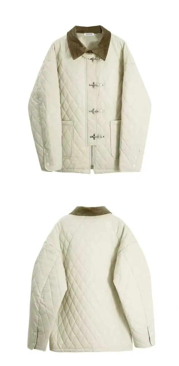 Polyester Cotton Women’s Aircraft Buckle Quilted Trench Coat Coat
