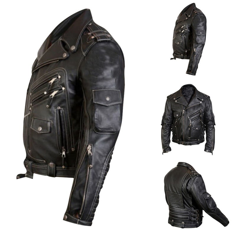 LJ06- Men’s cycling leather jacket