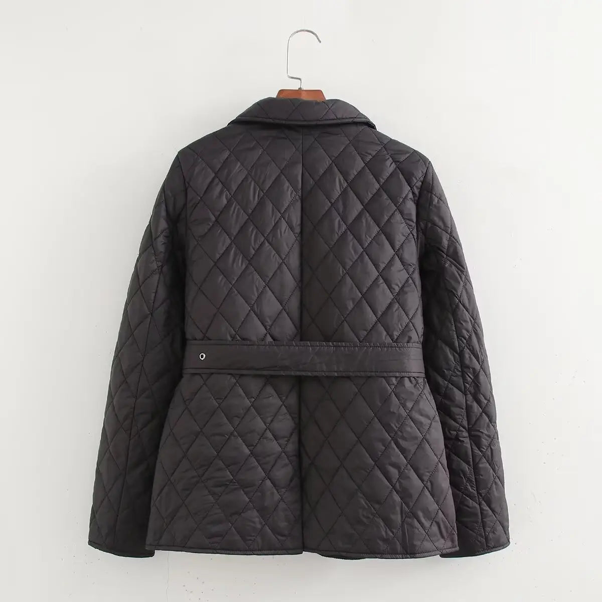 Fashion Simple With Belt Quilted Cotton Coat Jacket