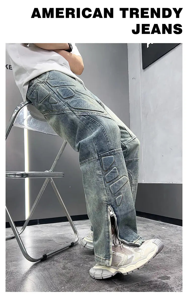 Three-dimensional Steel Seal Anti-collision Structure Jeans