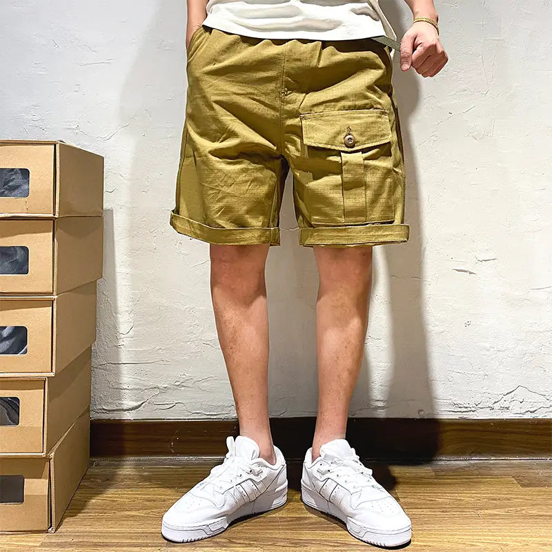 Men’s Summer Thin Loose Casual Cotton Cargo Shorts
