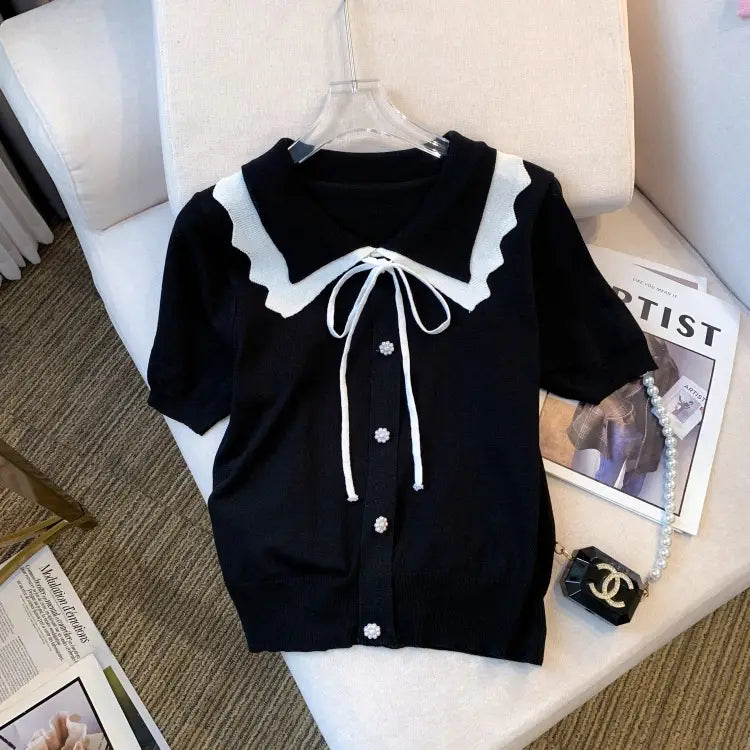Women’s Design Short Sleeve Bow T-shirt