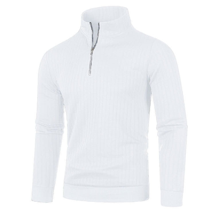 Leisure Pullover Men’s Half-high Collar Zip Sweater