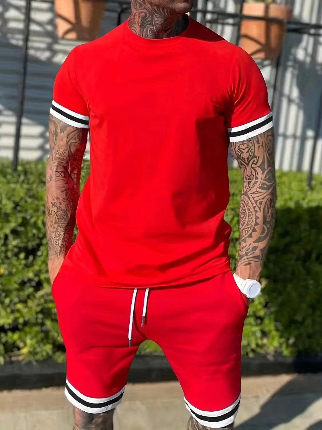 Men’s Short-sleeved T-shirt Casual Shorts Two-piece Set
