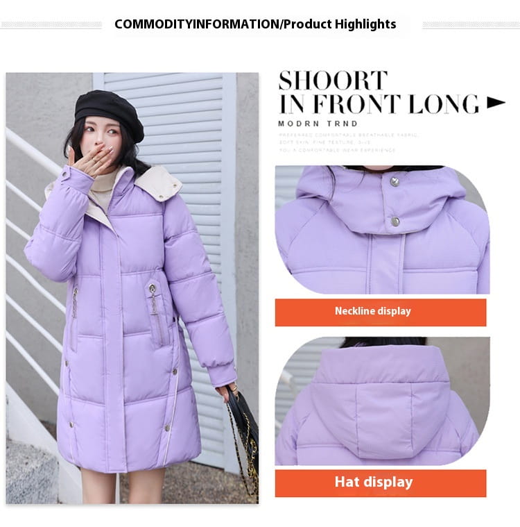 Winter Loose Down Cotton-padded Coat Women’s Coat Mid-length Thickened