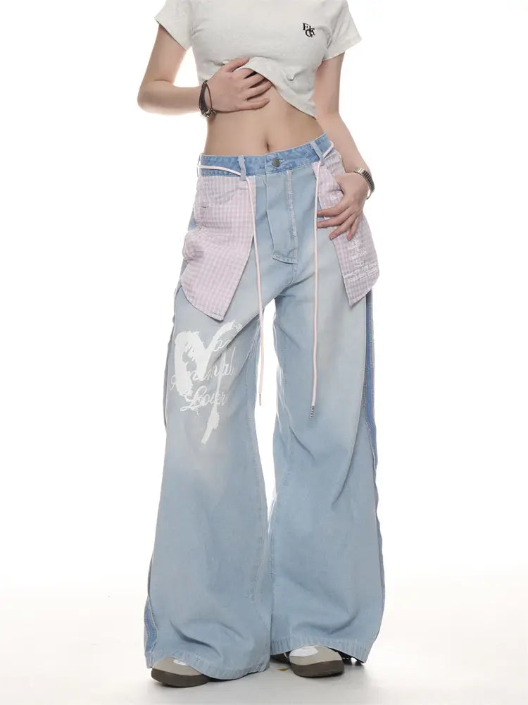 American Retro Washed Worn Jeans Women