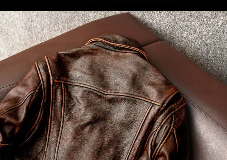 Motorcycle Short Stone Grinding Worn Coat