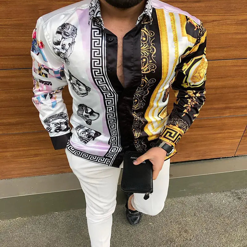 Printed Long Sleeve Slim Fit Men’s Shirt