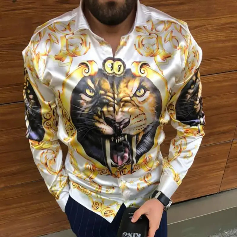 Printed Long Sleeve Slim Fit Men’s Shirt