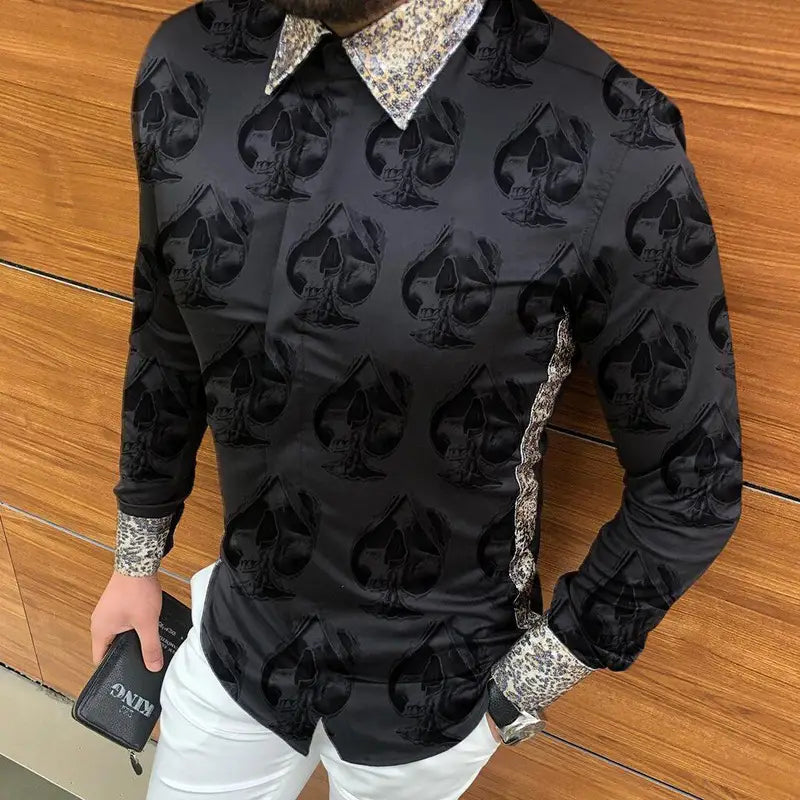 Printed Long Sleeve Slim Fit Men’s Shirt