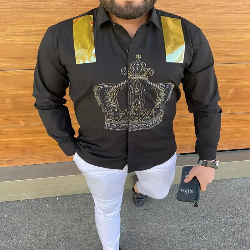Printed Long Sleeve Slim Fit Men’s Shirt