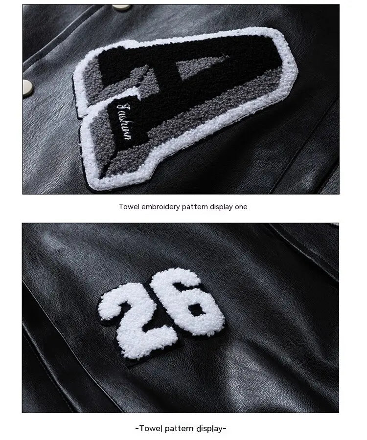 Men’s Lapel PU Leather Jacket