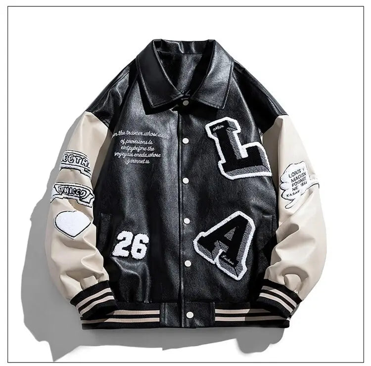 Men’s Lapel PU Leather Jacket