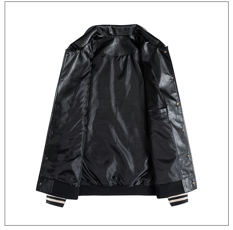 Men’s Lapel PU Leather Jacket
