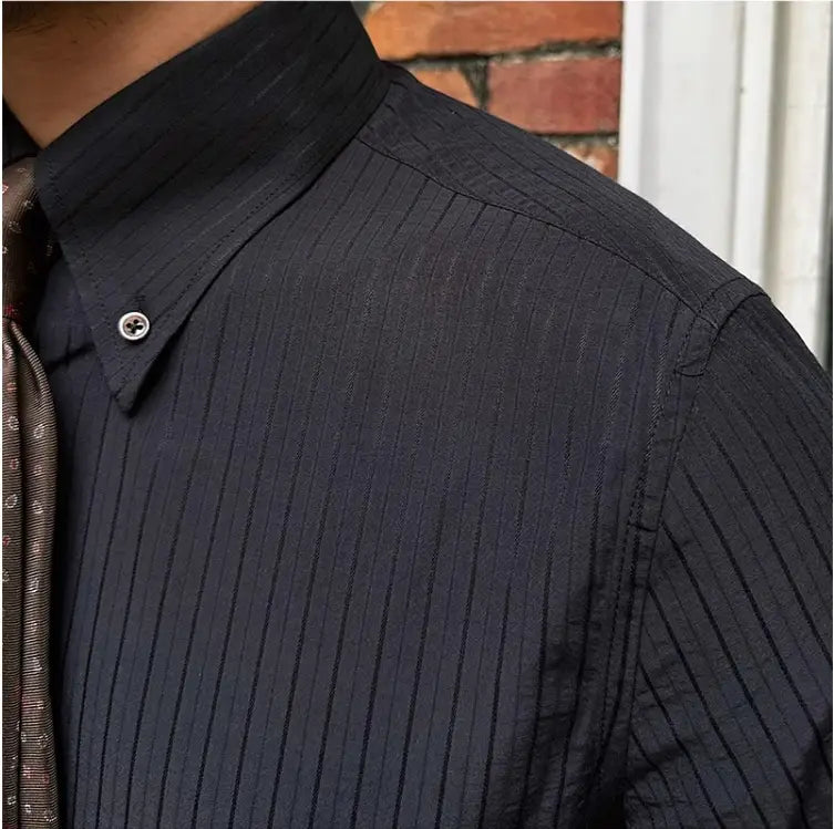 Men’s Breathable Casual Seersucker Long-sleeved Shirt