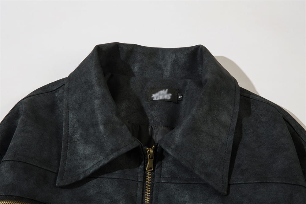 American Street Hip Hop Casual Flying Motorcycle PU Leather Jacket