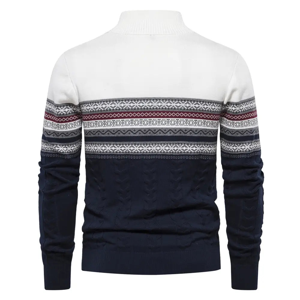 Men’s Fashion Stand-up Collar All-match Half Zipper Sweater