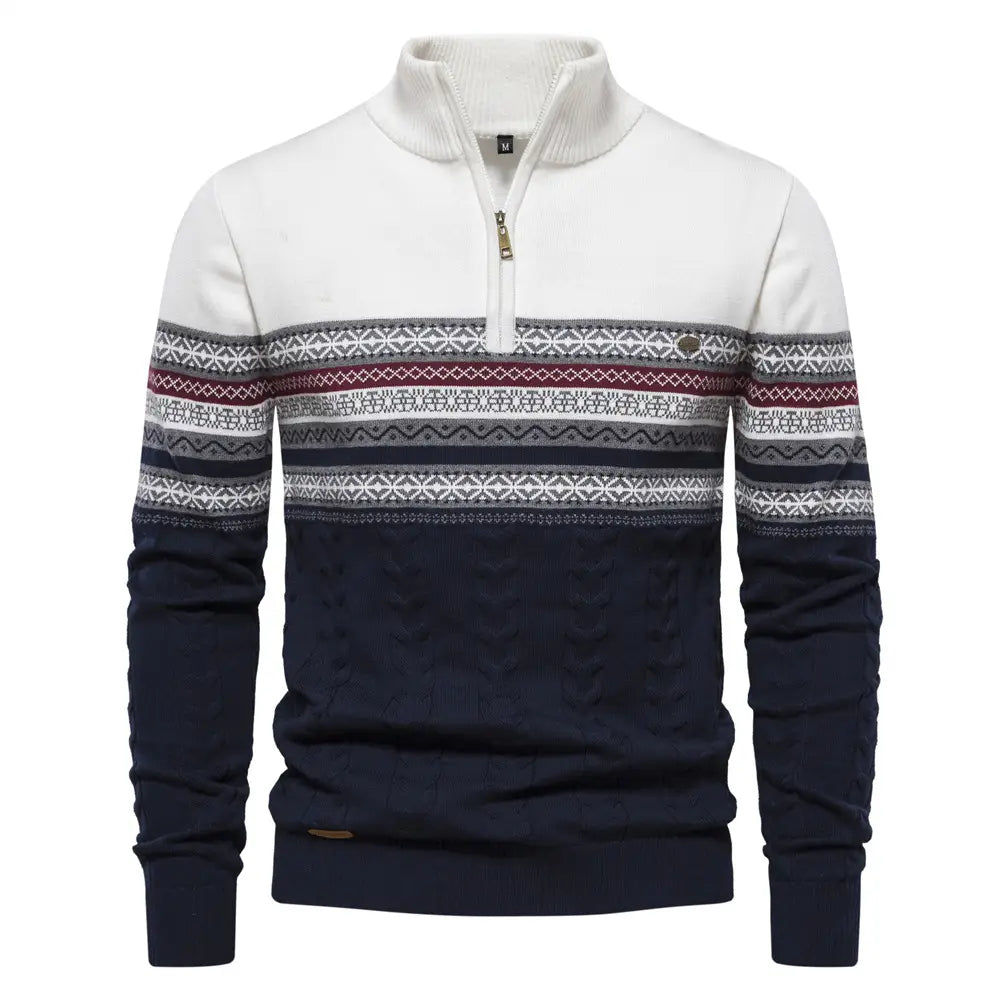 Men’s Fashion Stand-up Collar All-match Half Zipper Sweater