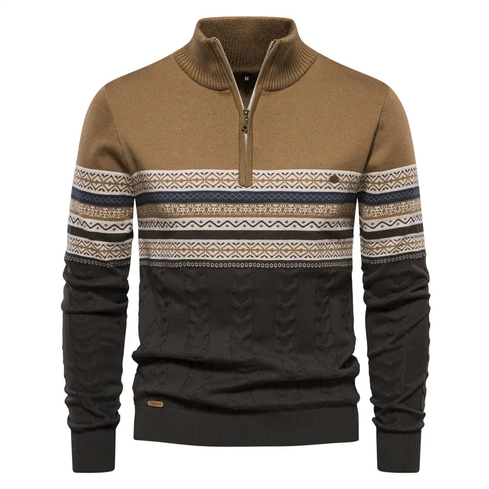 Men’s Fashion Stand-up Collar All-match Half Zipper Sweater