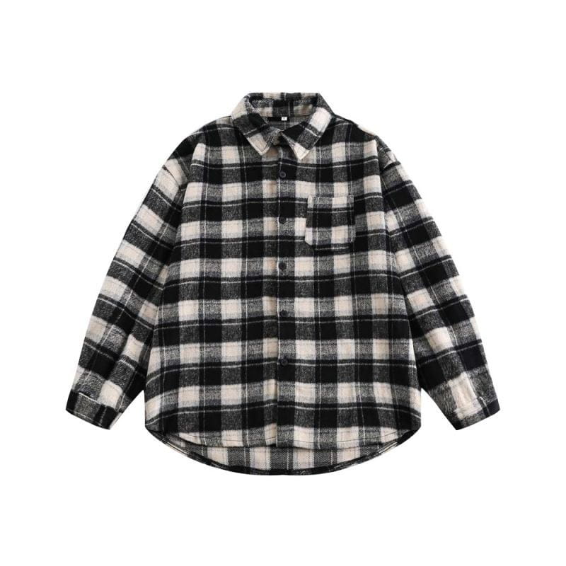 Brushed Thickened Plaid Shirt Coat Couple’s Shirt