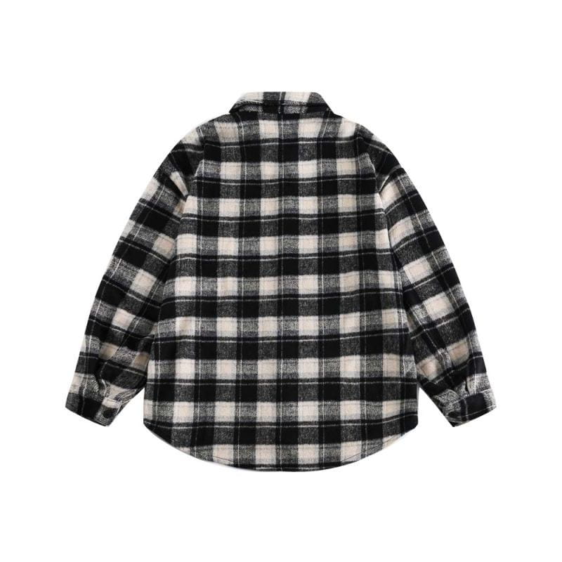Brushed Thickened Plaid Shirt Coat Couple’s Shirt