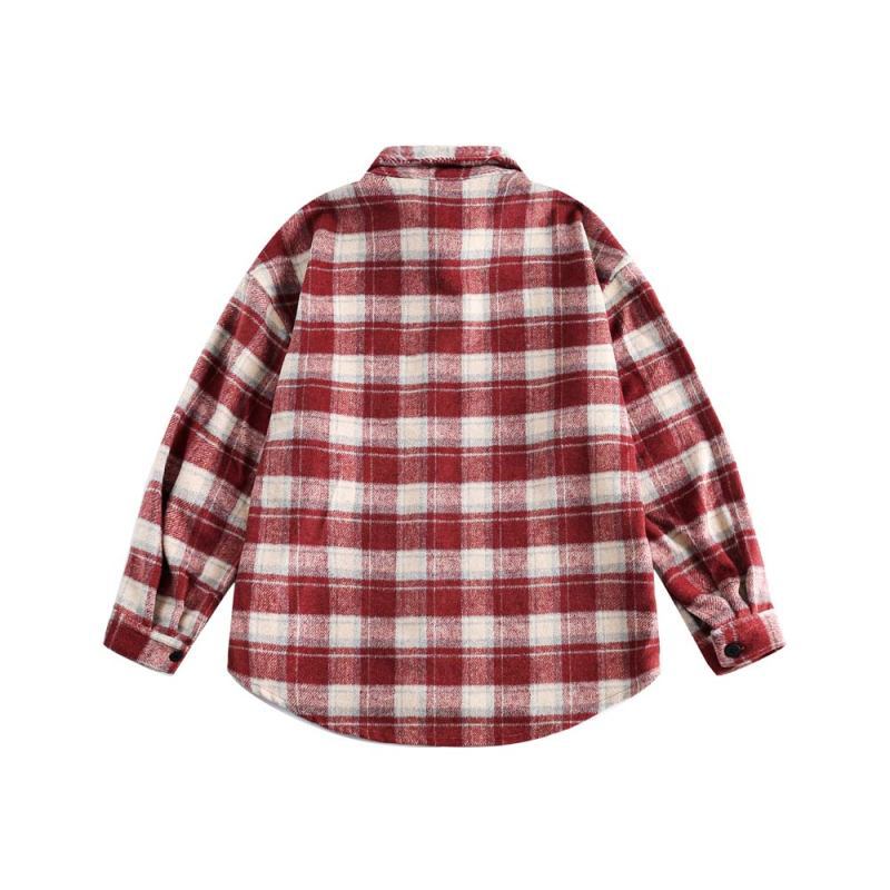 Brushed Thickened Plaid Shirt Coat Couple’s Shirt