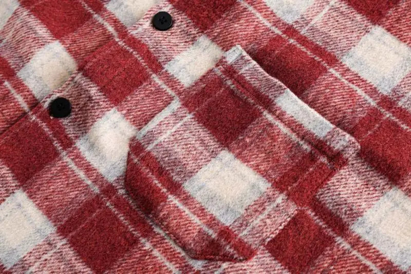 Brushed Thickened Plaid Shirt Coat Couple’s Shirt