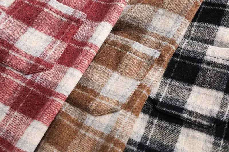 Brushed Thickened Plaid Shirt Coat Couple’s Shirt