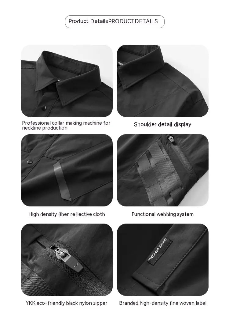 Outdoor Functional Shirt Lightweight Breathable Waterproof Short Sleeve