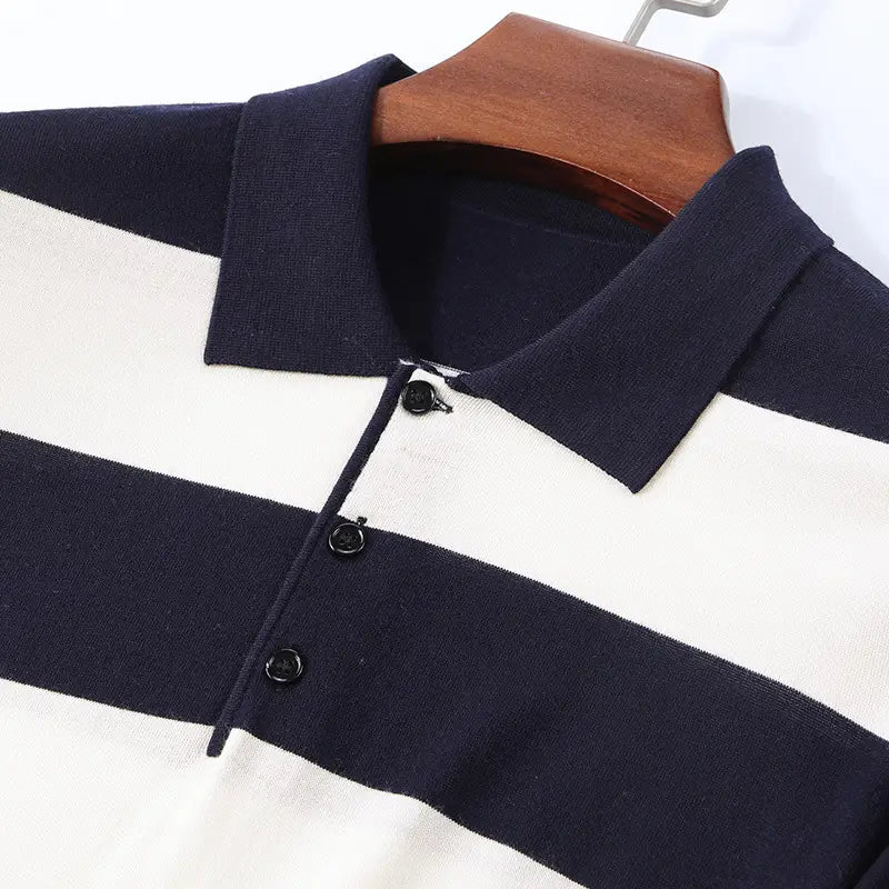 Men’s Fashion Casual Long Sleeve Jacquard Close-fitting Sweater
