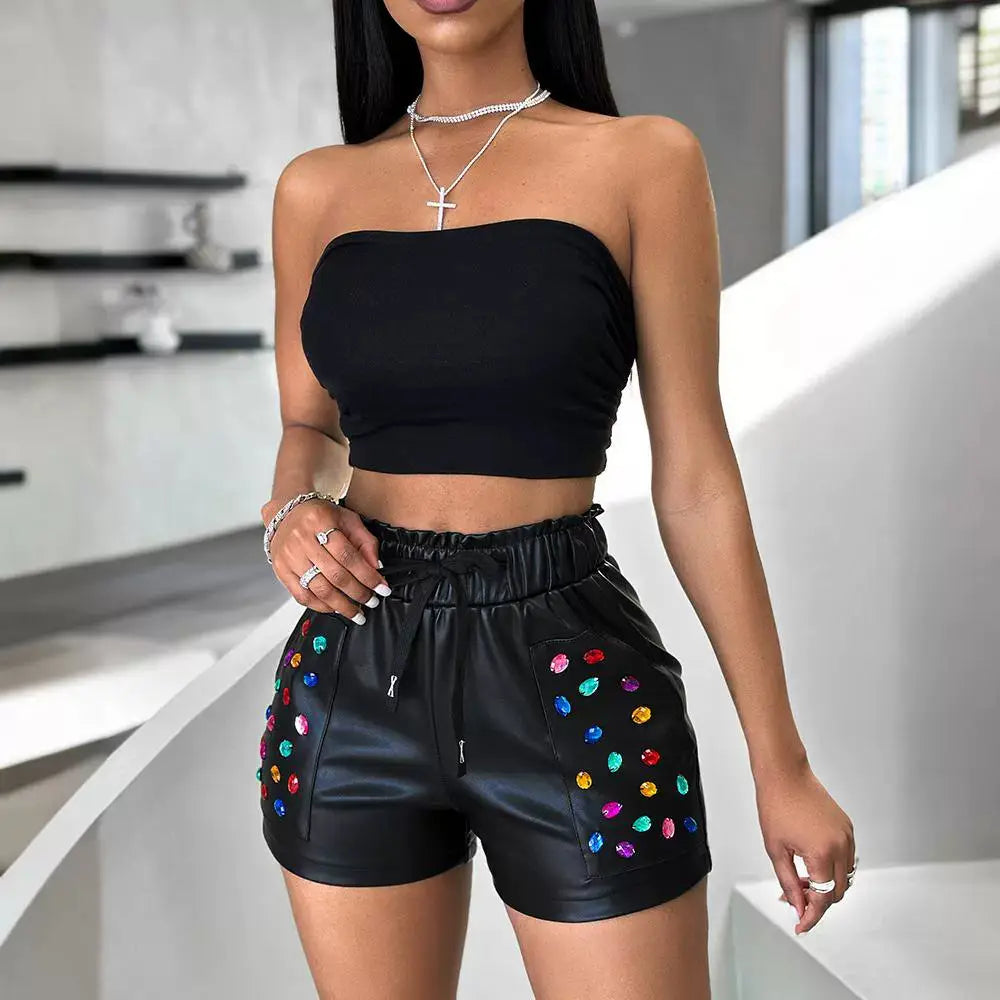 Black Polyester Shorts Global Luxury Fashion Brand