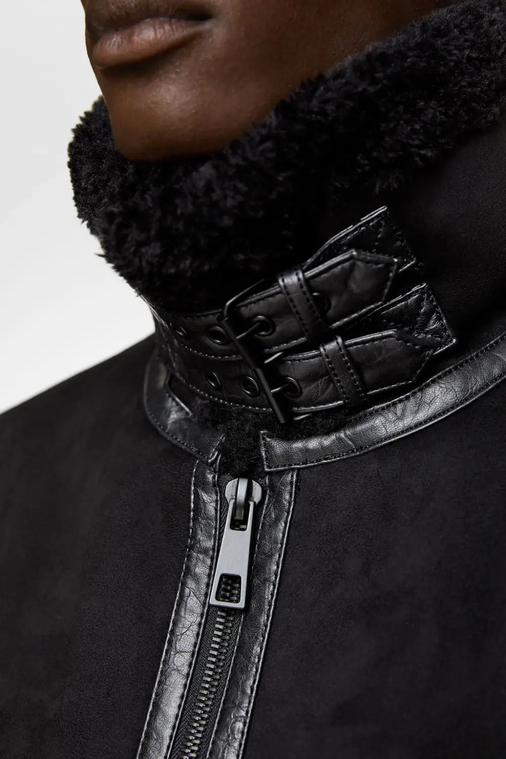 Men’s Lapel Suede Fabric Jacket Coat