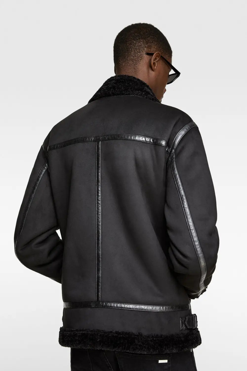 Men’s Lapel Suede Fabric Jacket Coat