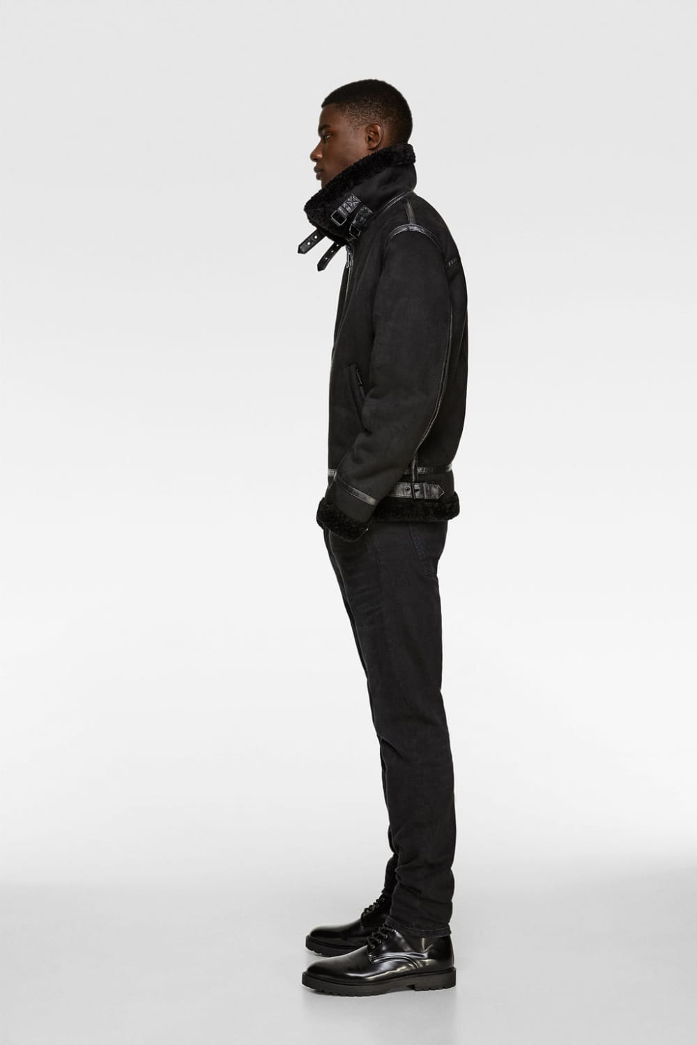 Men’s Lapel Suede Fabric Jacket Coat